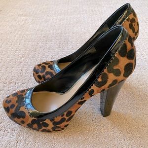 Jessica Simpson Leopard Fur High Heels